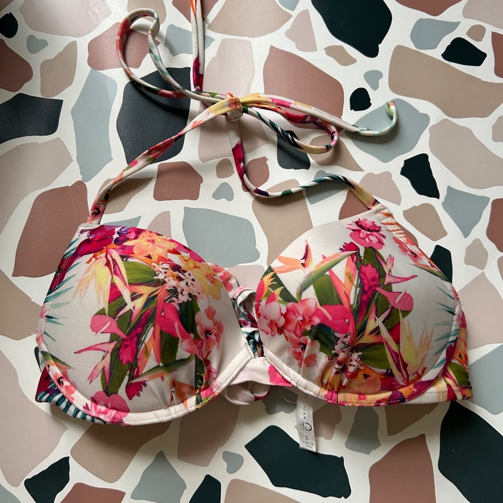 LIVE LOVE DREAM Aeropostale Swim Push Up Floral Bikini Top